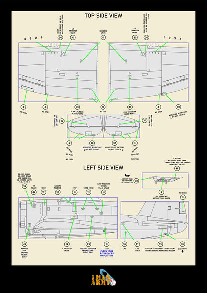 1ManArmy Republic P-47D Thunderbolt "Bubbletop" 1/32 Basic Markings & Stencil High-Definition Paint Masks, 32DET027