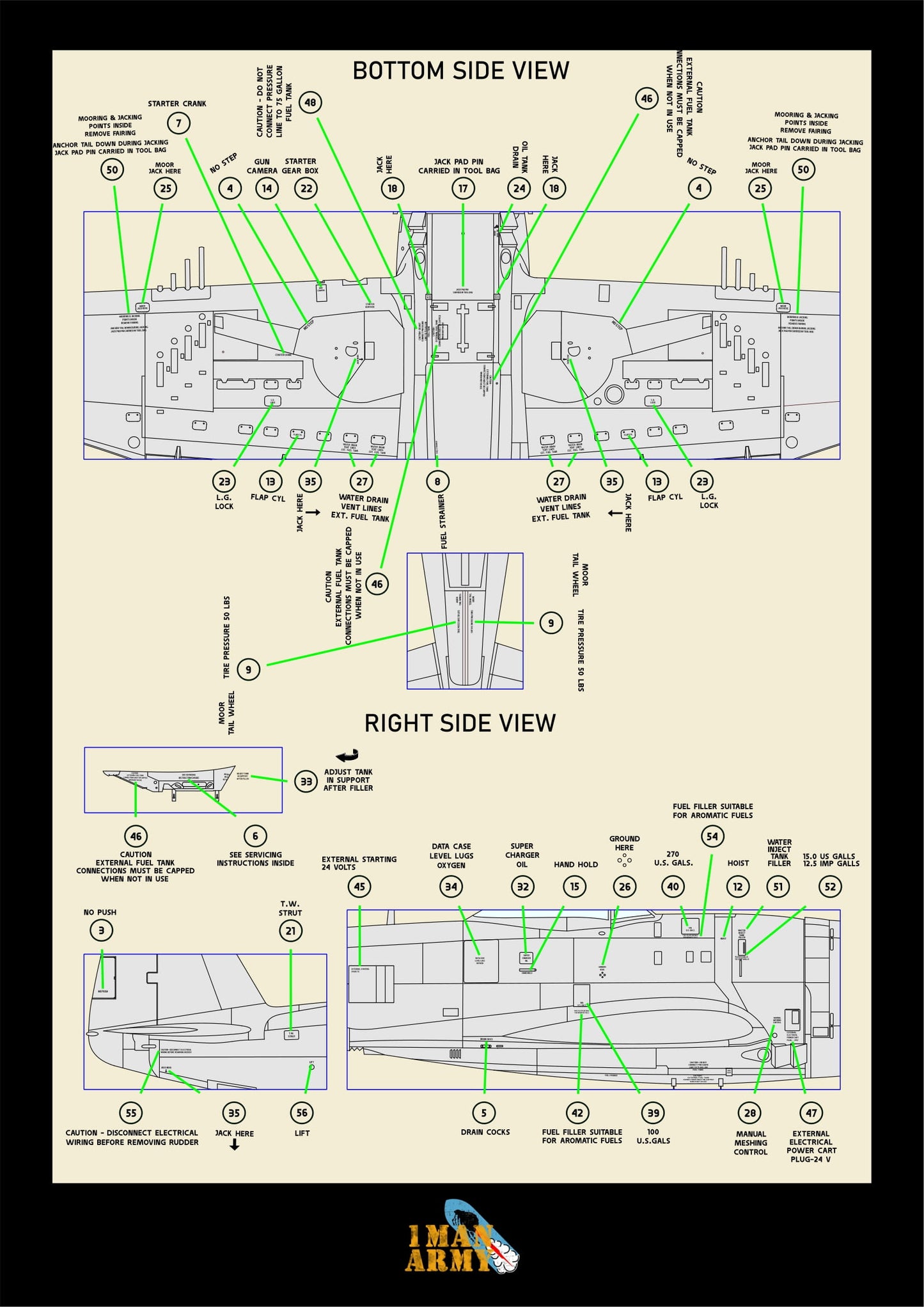 1ManArmy Republic P-47D Thunderbolt "Bubbletop" 1/32 Basic Markings & Stencil High-Definition Paint Masks, 32DET027