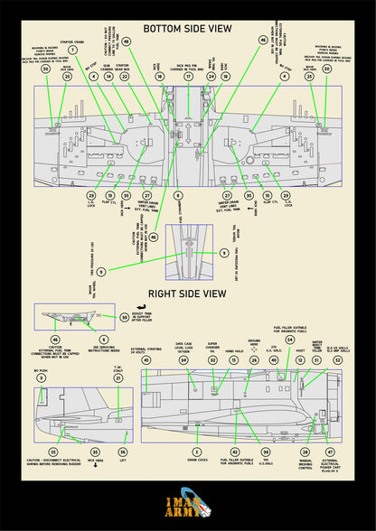 1ManArmy Republic P-47D Thunderbolt "Bubbletop" 1/32 Basic Markings & Stencil High-Definition Paint Masks, 32DET027