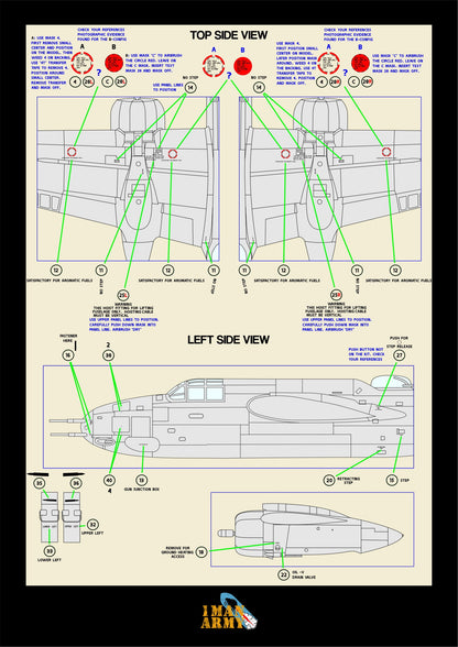 1ManArmy HK Models A-20G Havoc Over Europe 1/32 Basic Markings & Stencil High-Definition Paint Masks, 32DET028