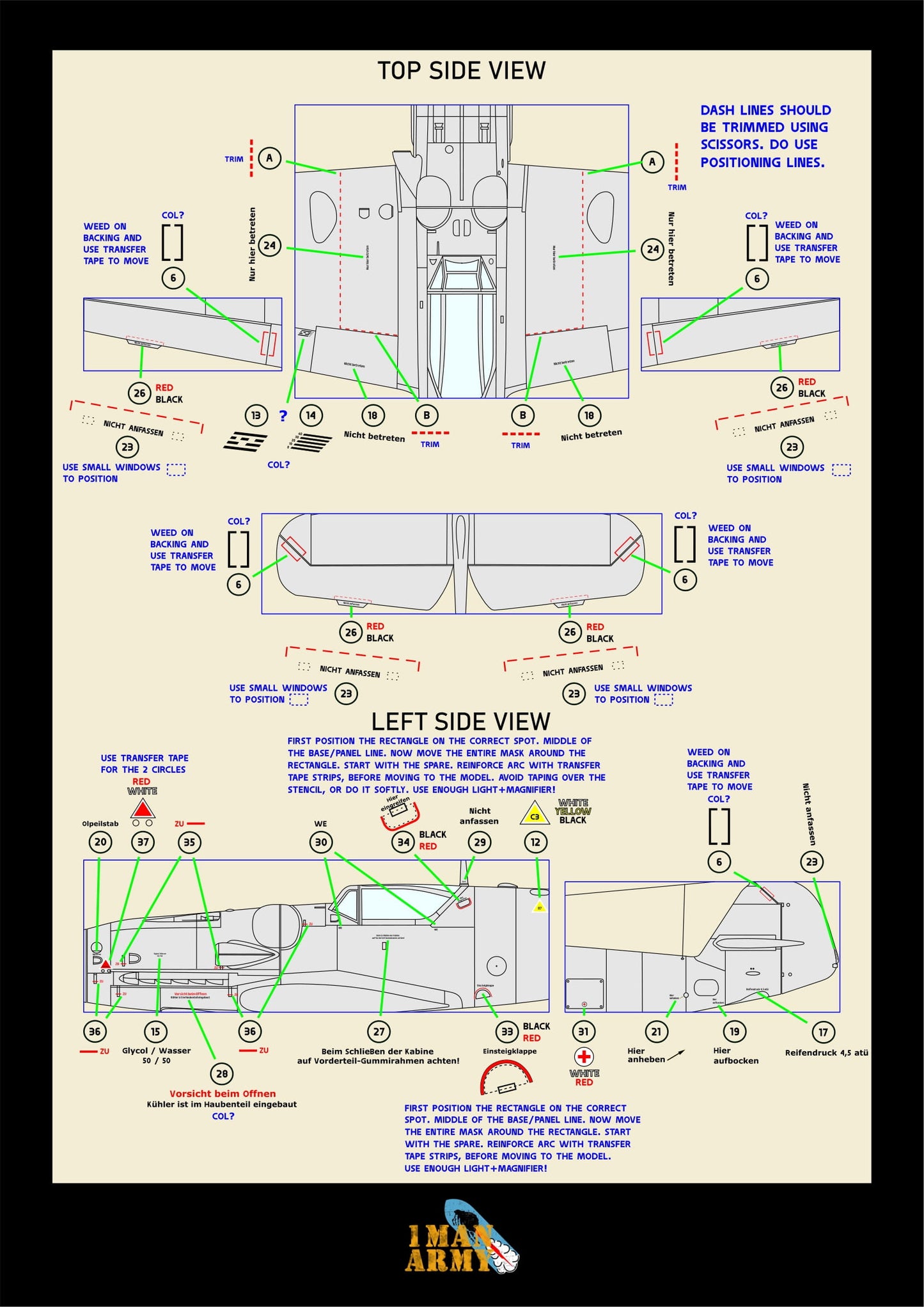 Zoukei-Mura Messerschmitt Bf109 G-14/U4 1/32 Basic Markings & Stencil High-Definition Paint Masks, 32DET029