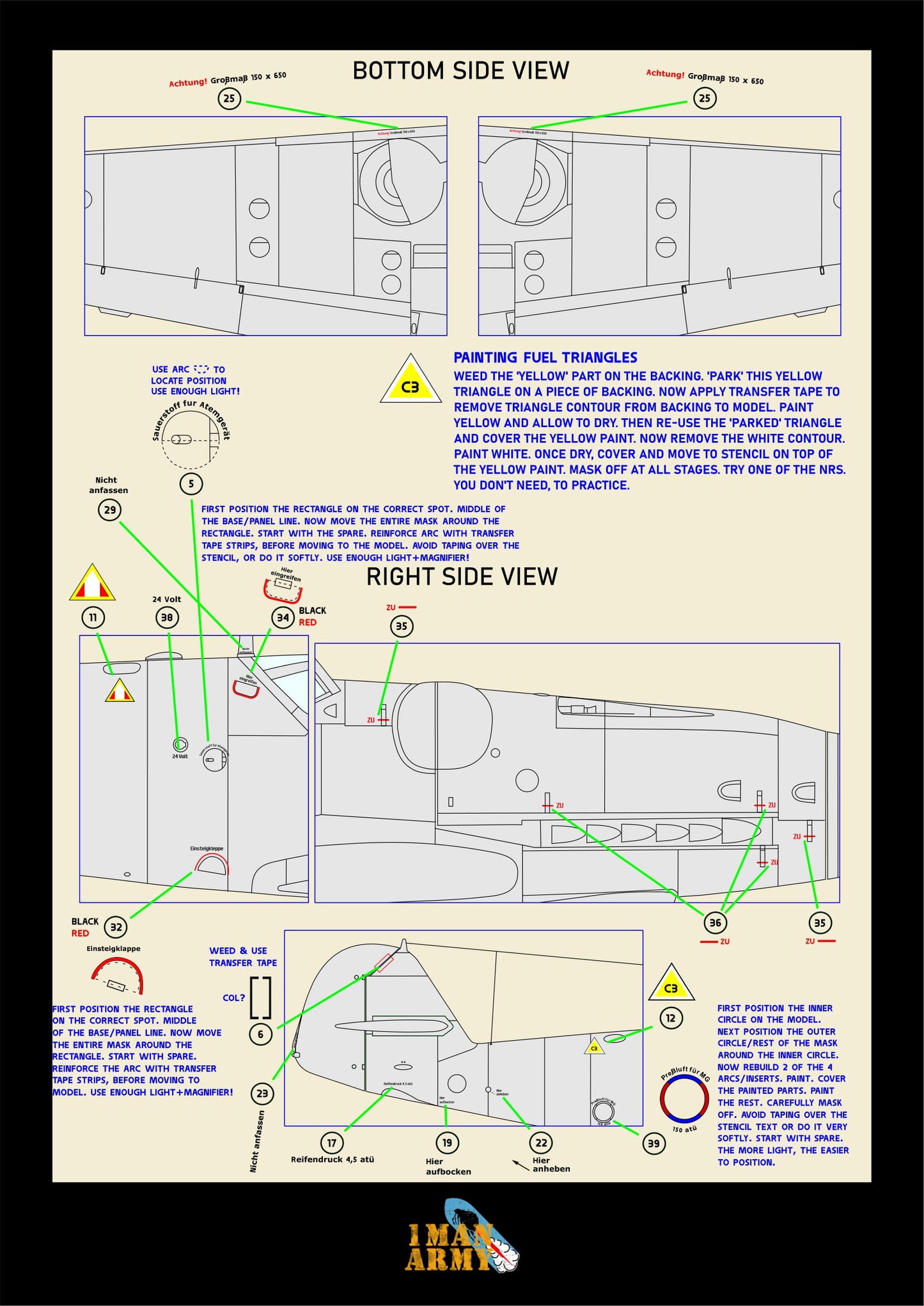 Zoukei-Mura Messerschmitt Bf109 G-14/U4 1/32 Basic Markings & Stencil High-Definition Paint Masks, 32DET029