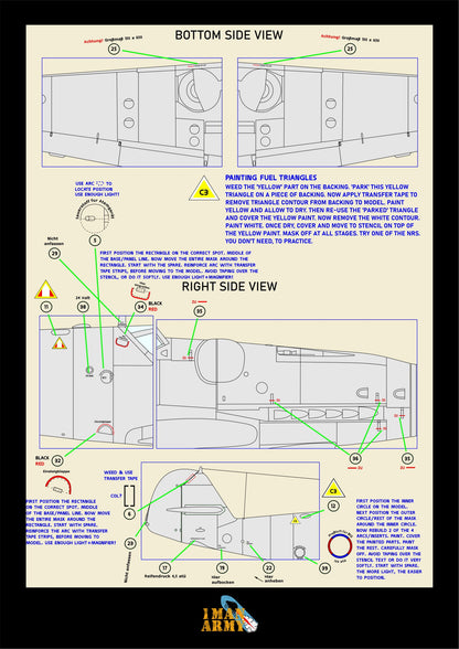 Zoukei-Mura Messerschmitt Bf109 G-14/U4 1/32 Basic Markings & Stencil High-Definition Paint Masks, 32DET029
