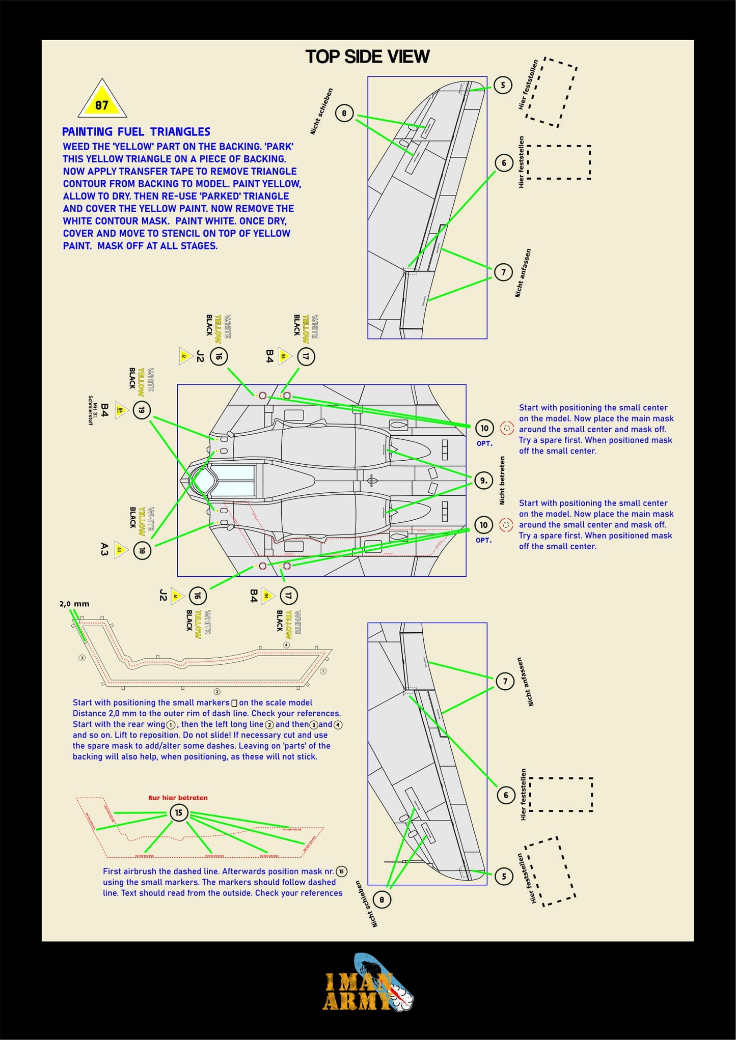 1ManArmy Zoukei-Mura Horten Ho 229 1/32 Basic Markings & Stencil High-Definition Paint Masks, 32DET036