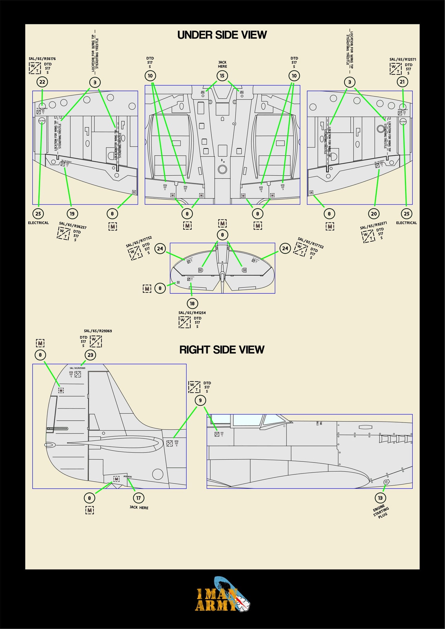 1ManArmy Supermarine Spitfire Mk.IXc 1/32 Basic Markings & Stencil Hig ...