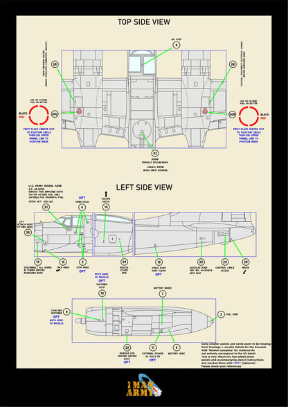 1ManArmy Hobby Boss A-26B Invader 1/32 Basic Markings & Stencil High-Definition Paint Masks, 32DET044