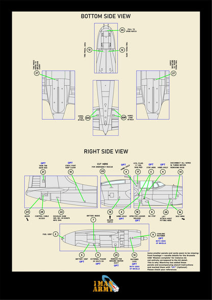 1ManArmy Hobby Boss A-26B Invader 1/32 Basic Markings & Stencil High-Definition Paint Masks, 32DET044