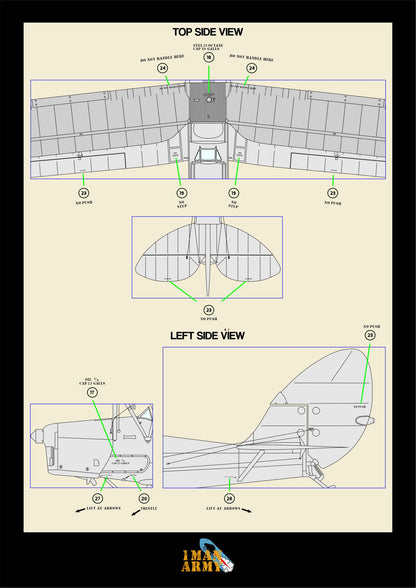 1ManArmy ICM D.H. 82A 'Tiger Moth' 1/32 Basic Markings & Stencil High-Definition Paint Masks, 32DET045