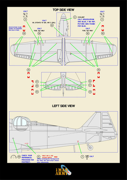 1ManArmy Airscale Boulton Paul 'Defiant' 1/32 Basic Markings & Stencil High-Definition Paint Masks, 32DET046
