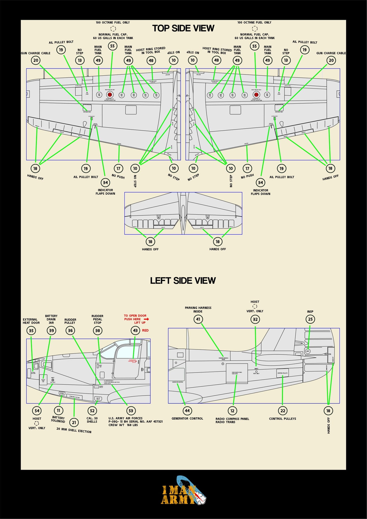 1ManArmy Special Hobby P-39Q 'Makin Airacobras' 1/32 Basic Markings & Stencil High-Definition Paint Masks, 32DET047