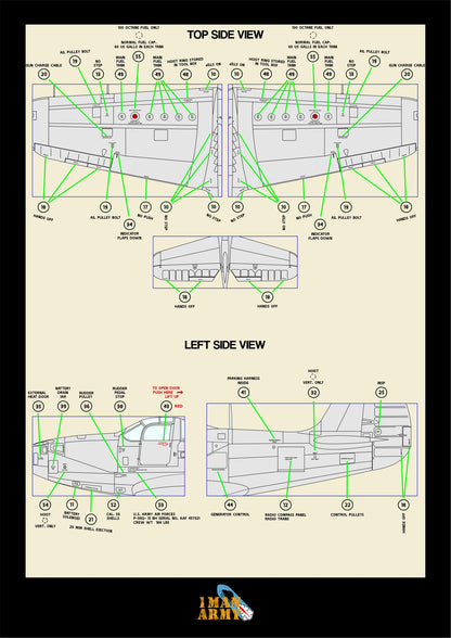 1ManArmy Special Hobby P-39Q 'Makin Airacobras' 1/32 Basic Markings & Stencil High-Definition Paint Masks, 32DET047
