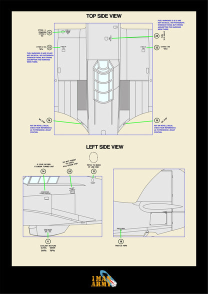 1ManArmy Revell Hawker Sea Hurricane Mk.IIc 1/32 Basic Markings & Stencil High-Definition Paint Masks, 32DET048