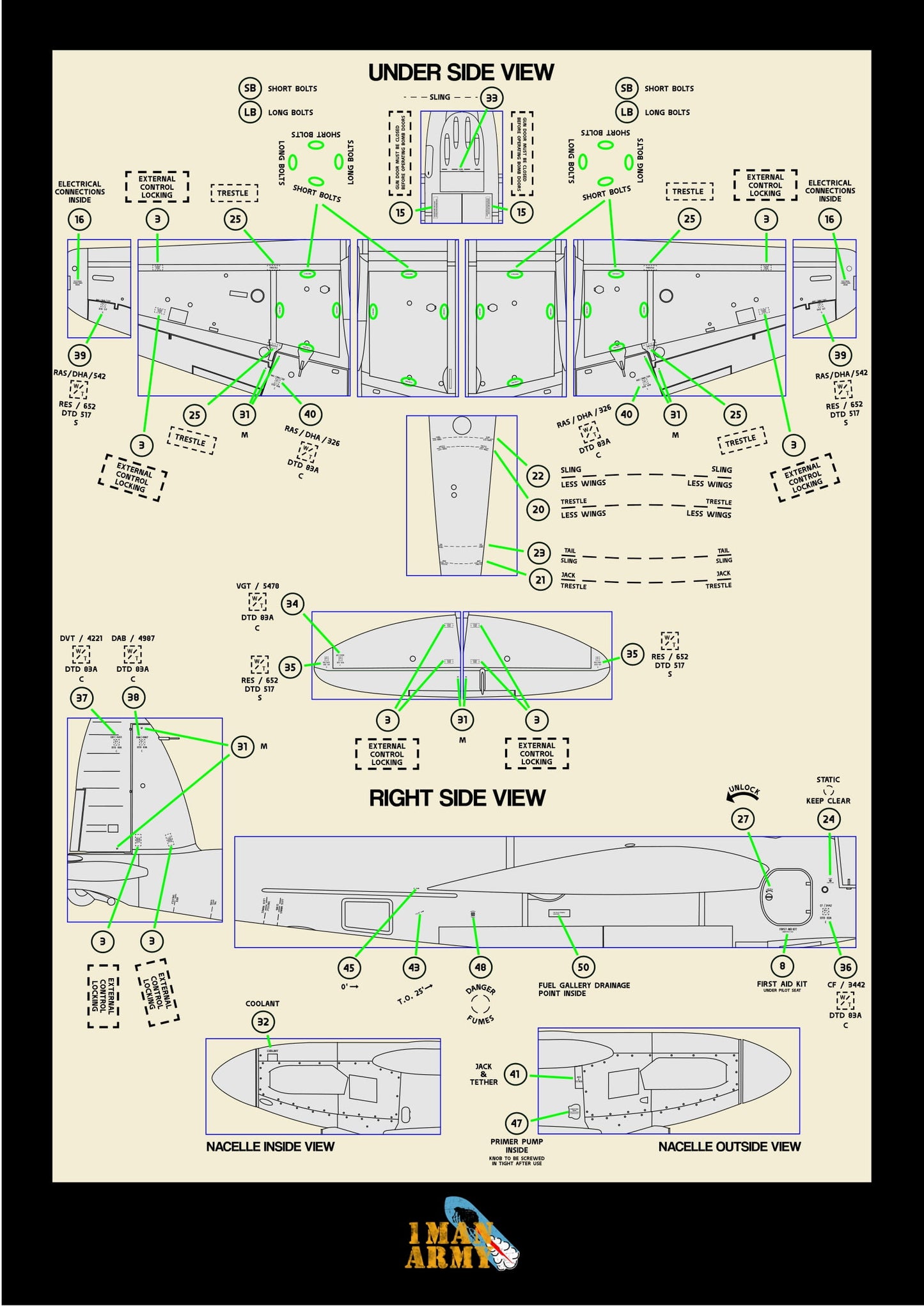1ManArmy Tamiya De Havilland Mosquito FB MK.VI 1/32 Basic Markings & Stencil High-Definition Paint Masks, 32DET049