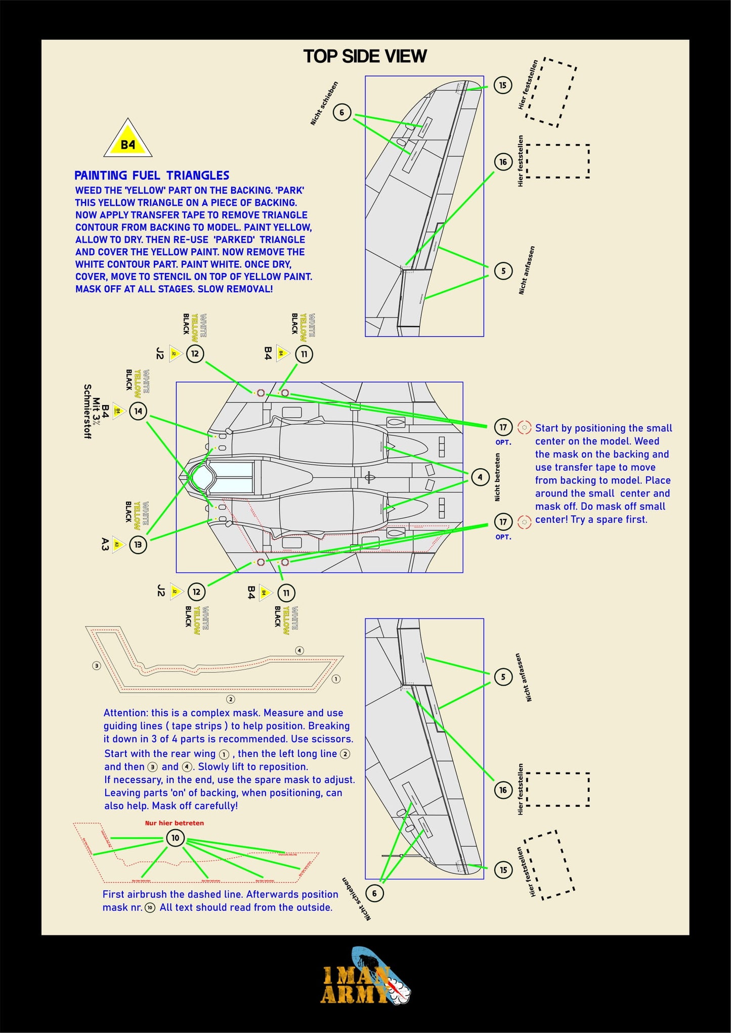 1ManArmy Takom Horten Ho229 A/B 1/32 Basic Markings & Stencil High-Definition Paint Masks, 32DET050
