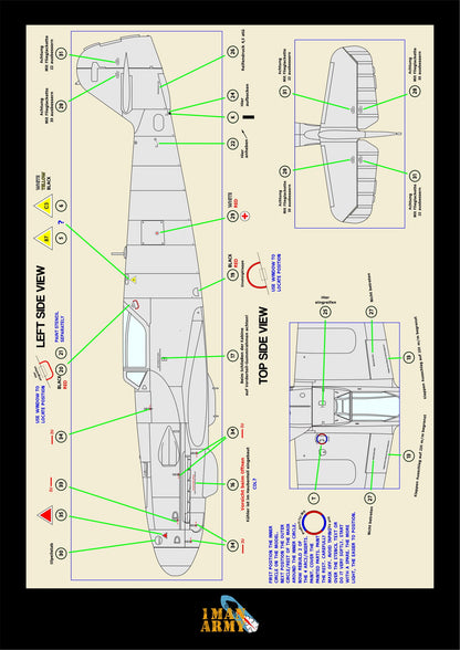 1ManArmy Kotare Messerschmitt Bf 109K-4 1/32 Basic Markings & Stencil High-Definition Paint Masks, 32DET053
