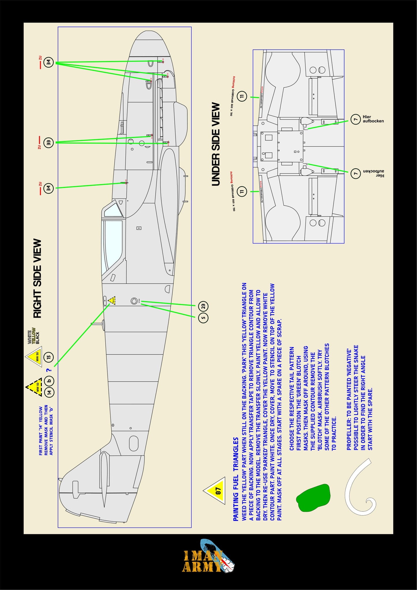1ManArmy Kotare Messerschmitt Bf 109K-4 1/32 Basic Markings & Stencil High-Definition Paint Masks, 32DET053