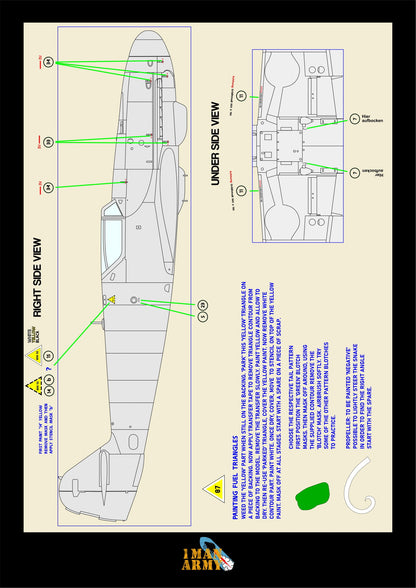 1ManArmy Kotare Messerschmitt Bf 109K-4 1/32 Basic Markings & Stencil High-Definition Paint Masks, 32DET053
