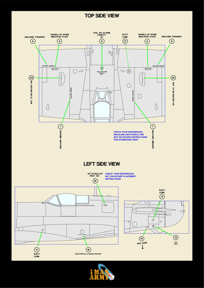 1ManArmy Kotare Spitfire Mk.Va 1/32 Basic Markings & Stencil High Definition Paint Masks, 32DET054