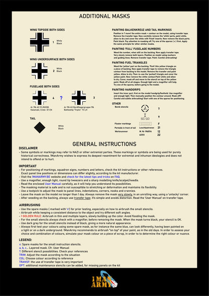 1ManArmy Revell Arado Ar 196A-3 1/32 Basic Markings & Stencil High-Definition Paint Masks, 32DET057
