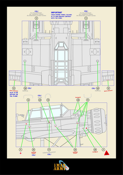 1ManArmy Revell Arado Ar 196A-3 1/32 Basic Markings & Stencil High-Definition Paint Masks, 32DET057