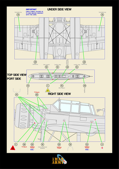 1ManArmy Revell Arado Ar 196A-3 1/32 Basic Markings & Stencil High-Definition Paint Masks, 32DET057