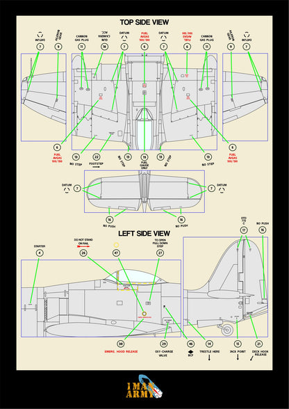 DBMK Hawker "Sea Fury" FB.11 1/32 Basic Markings & Stencil High Definition Paint Masks (32DET062)