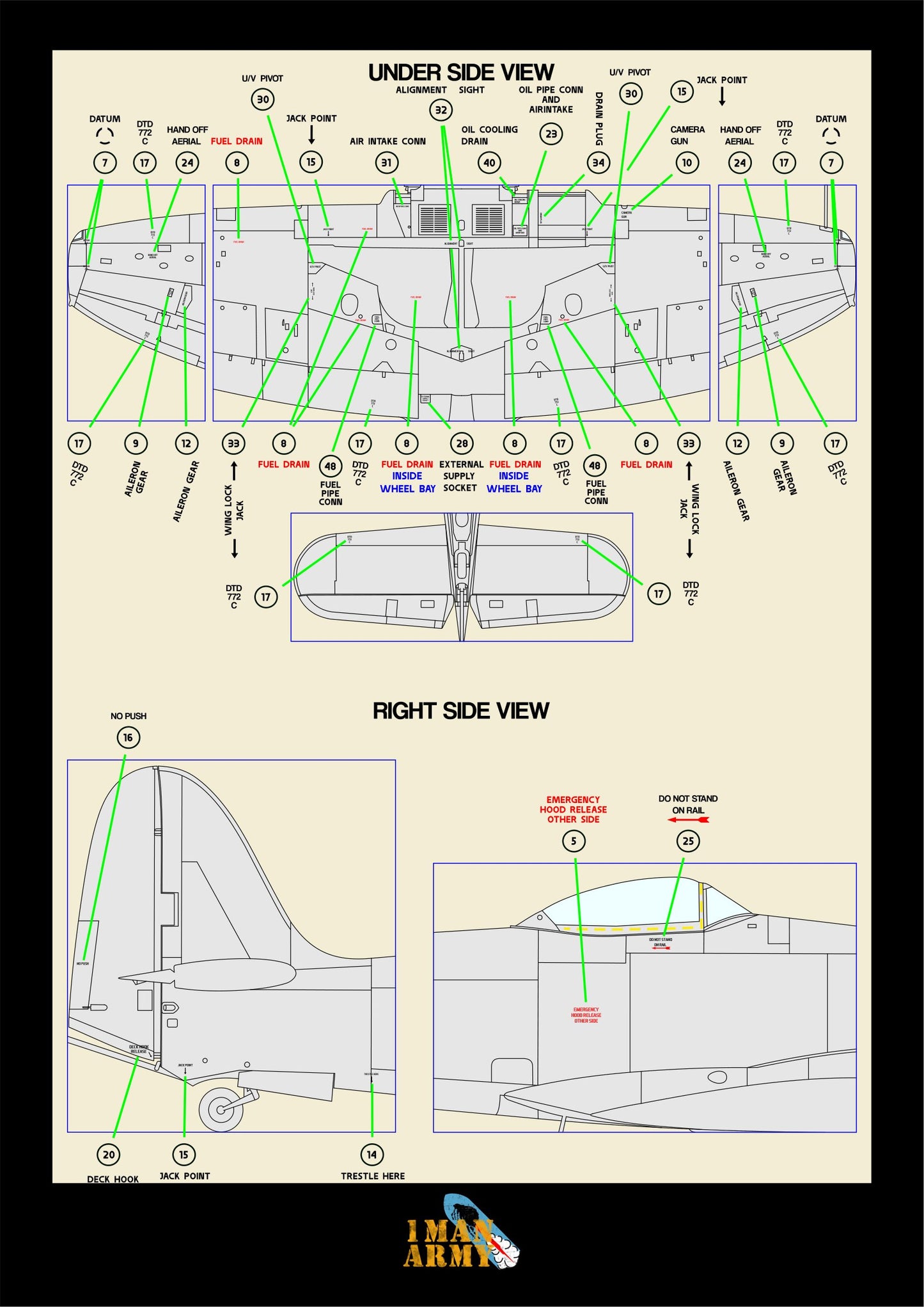 DBMK Hawker "Sea Fury" FB.11 1/32 Basic Markings & Stencil High Definition Paint Masks (32DET062)