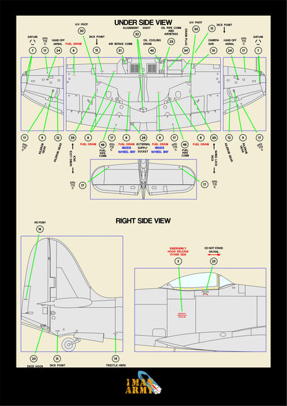 DBMK Hawker "Sea Fury" FB.11 1/32 Basic Markings & Stencil High Definition Paint Masks (32DET062)