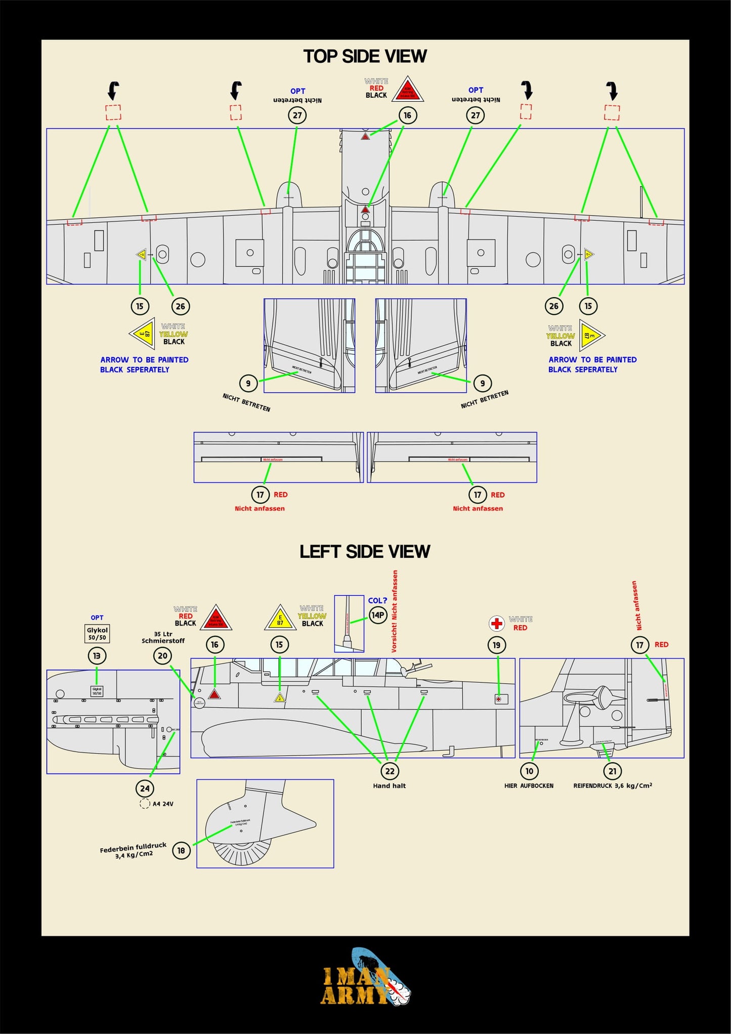 1ManArmy Border Junkers Ju87G "Stuka" 1/35 Basic Markings & Stencil High-Definition Paint Masks, 35DET002