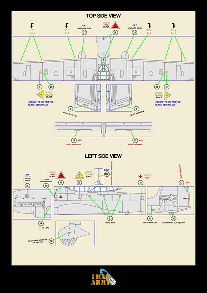 1ManArmy Border Junkers Ju87G "Stuka" 1/35 Basic Markings & Stencil High-Definition Paint Masks, 35DET002