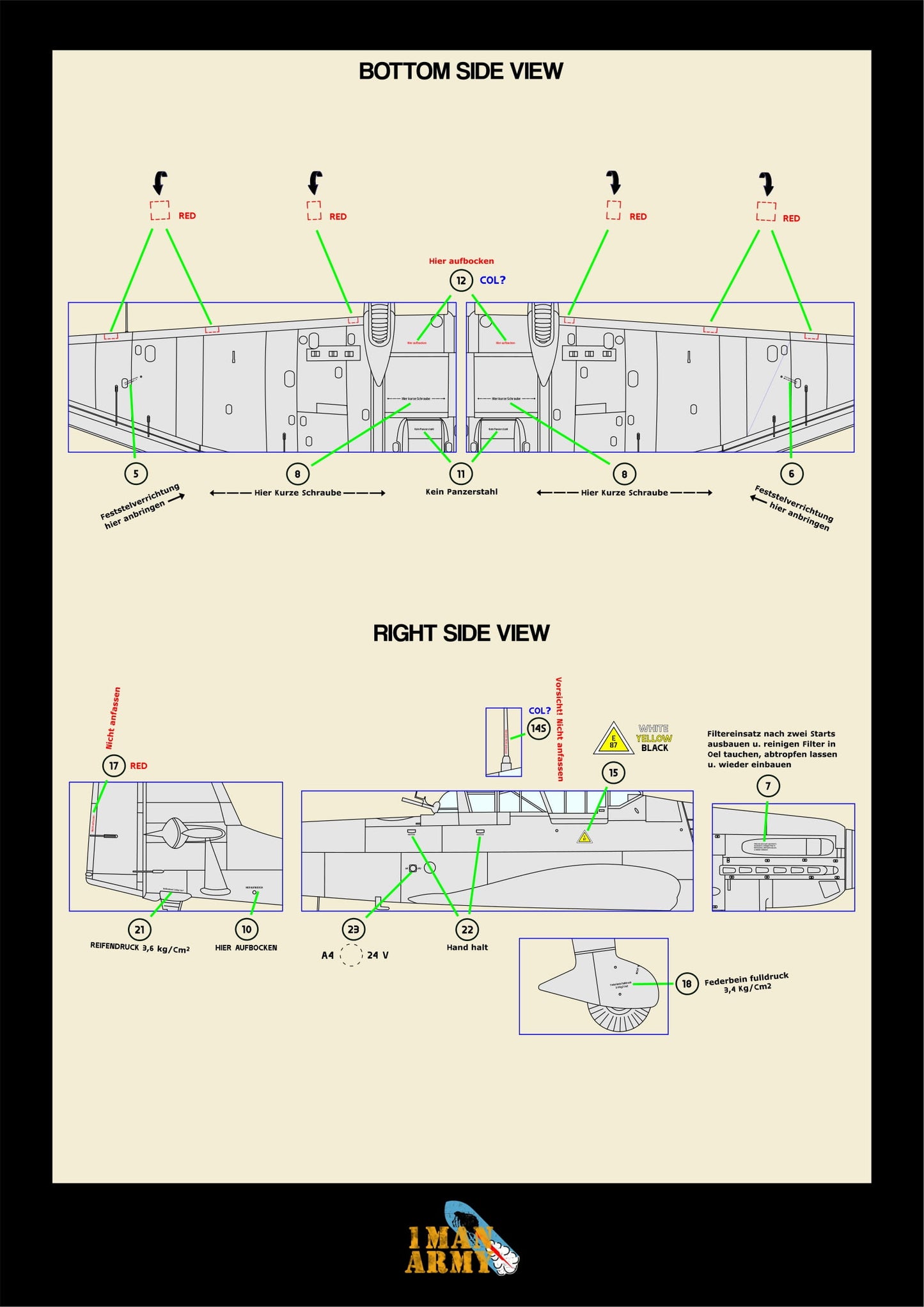 1ManArmy Border Junkers Ju87G "Stuka" 1/35 Basic Markings & Stencil High-Definition Paint Masks, 35DET002
