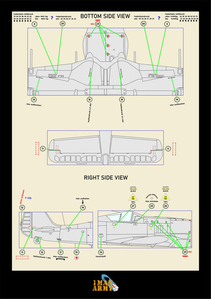 1ManArmy Border Focke-Wulf Fw190 A-6 1/35 Basic Markings & Stencil High-Definition Paint Masks, 35DET003