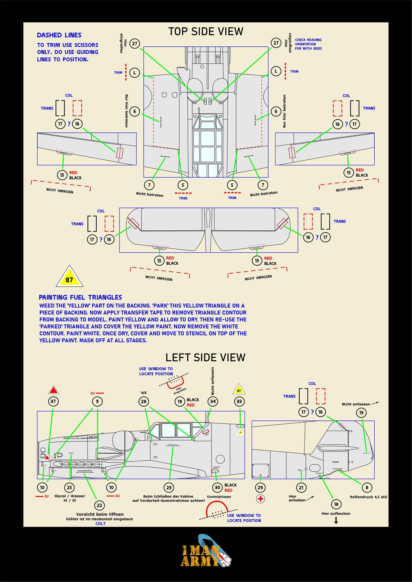 1ManArmy Border Messerschmitt BF 109 G-6 1/35 Basic Markings & Stencil High-Definition Paint Masks, 35DET004