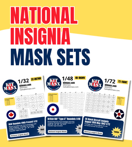 Kit Masx National Insignia Mask Sets - Paint Masks for Scale Models
