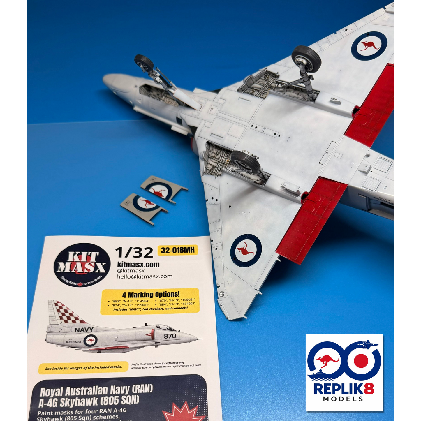Royal Australian Navy (RAN) A-4G Skyhawk (805 SQN) 1/32 Main Marking Paint Masks