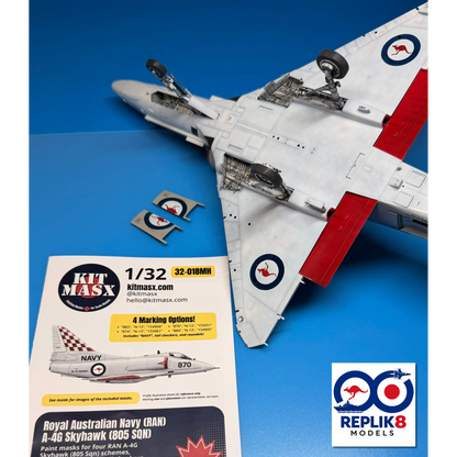 Royal Australian Navy (RAN) A-4G Skyhawk (805 SQN) 1/32 Main Marking Paint Masks