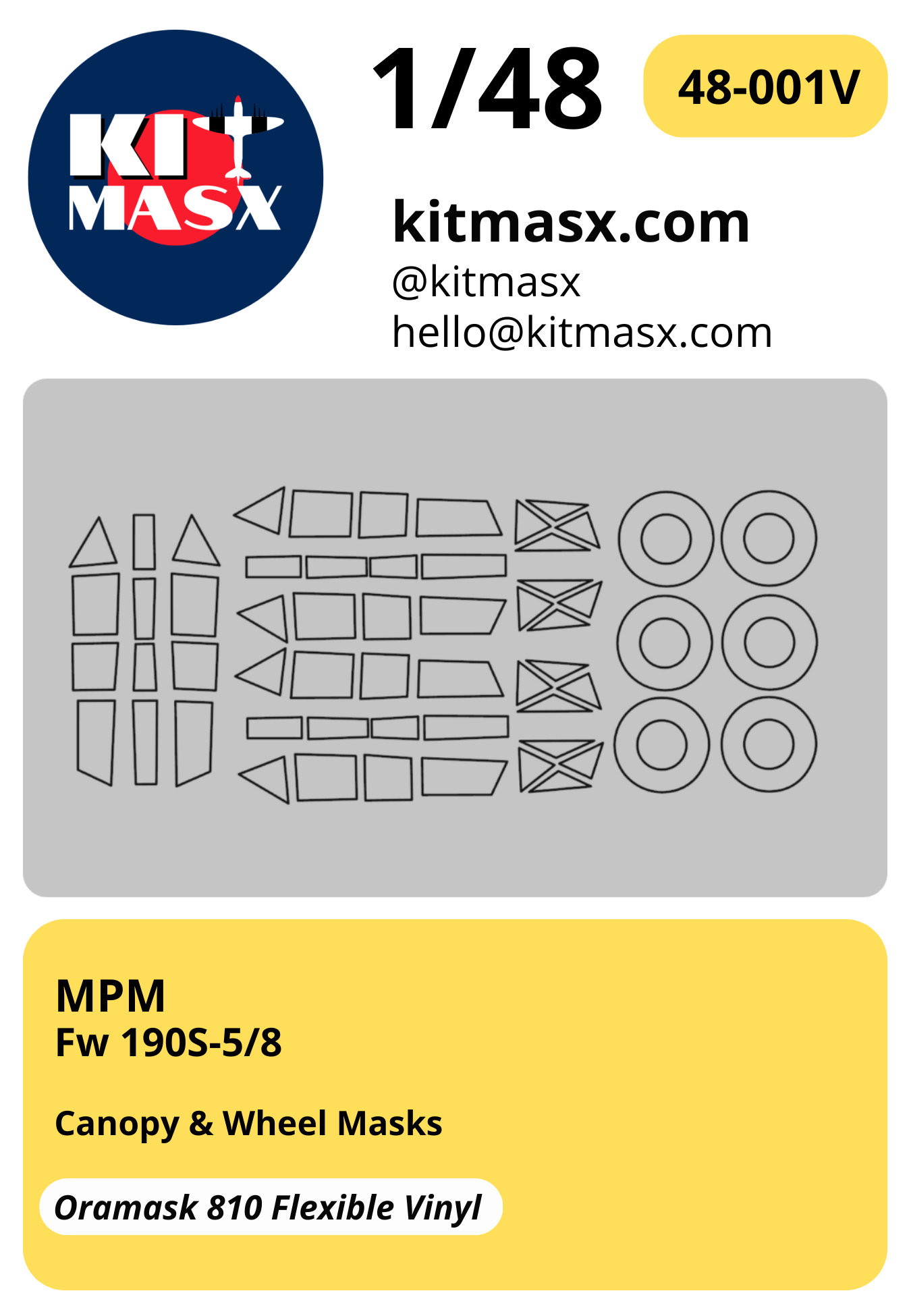 MPM Fw 190S-5/8 1/48 Canopy & Wheel Masks