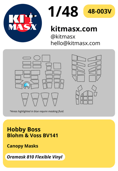Hobby Boss Blohm & Voss BV141 1/48 Canopy Masks