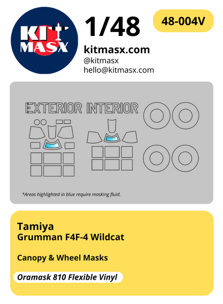 Tamiya Grumman F4F-4 Wildcat 1/48 Canopy & Wheel Masks