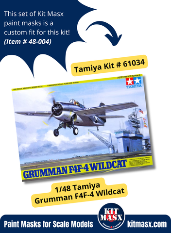 Tamiya Grumman F4F-4/FM-1 Wildcat/Martlet Mk.V 1/48 Canopy & Wheel Paint Masks