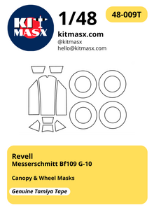 Revell Messerschmitt Bf109 G-10 1/48 Canopy & Wheel Paint Masks, Kit # 03958