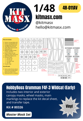 HobbyBoss F4F-3 Wildcat (Early) 1/48 Master Mask Set