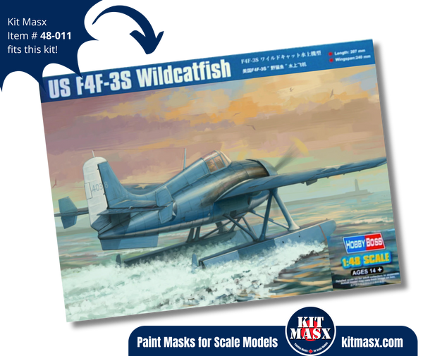 HobbyBoss Grumman F4F-3 Wildcat (Early) or F4F-3S Wildcatfish 1/48 Canopy & Wheel Masks