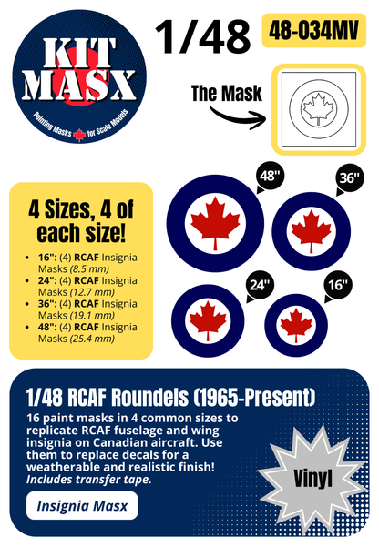 RCAF Roundels (1965-Present) 1/48 National Insignia Paint Masks (48034M)