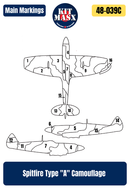 Spitfire Type "A" 1/48 Camouflage Paint Masks