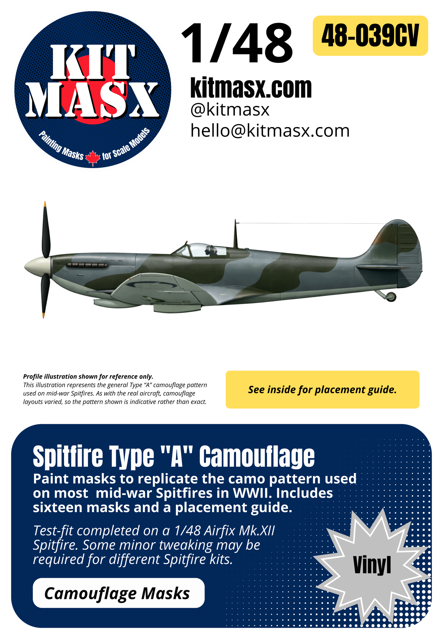 Spitfire Type "A" 1/48 Camouflage Paint Masks