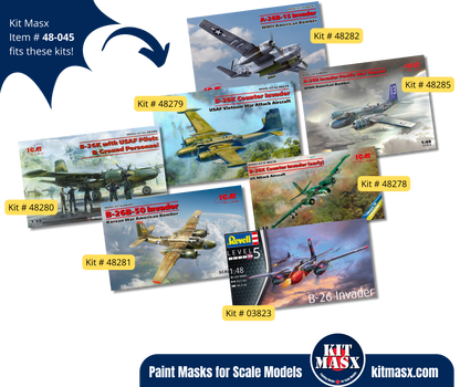 ICM Douglas A/B-26B/K Counter Invader 1/48 Canopy Paint Masks, Kit # 48279