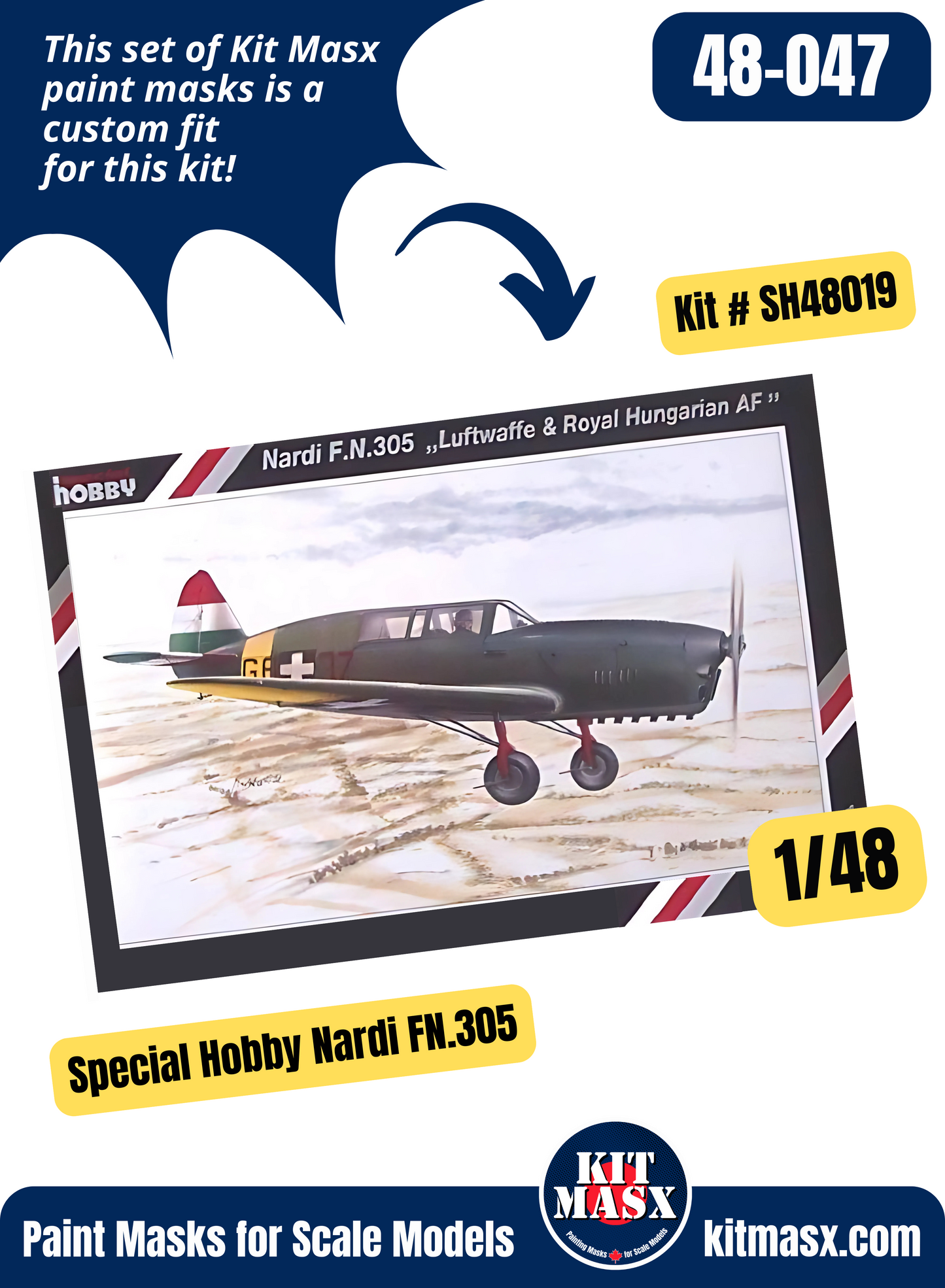 Special Hobby Nardi F.N.305 1/48 Canopy Paint Masks, Kit # SH48019