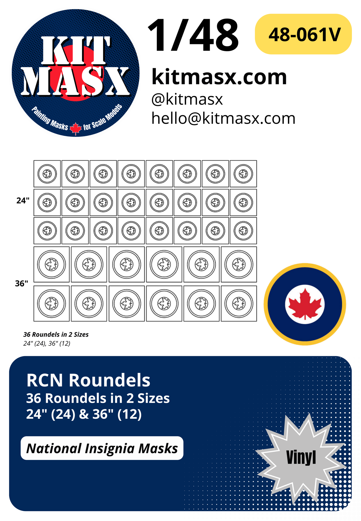 RCN Roundels 1/48 National Insignia Masks