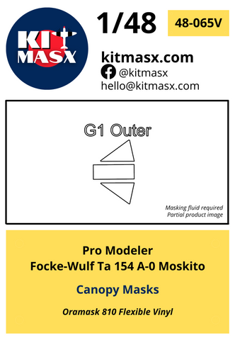 Pro Modeler Focke-Wulf Ta 154 A-0 Moskito 1/48 Canopy & Wheel Masks